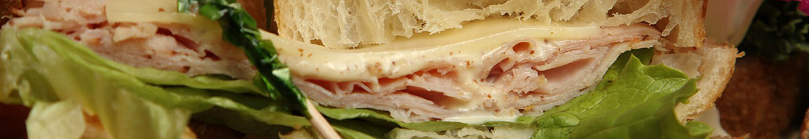 Eating Deli Sandwich at Green Leaf Deli restaurant in New York, NY.